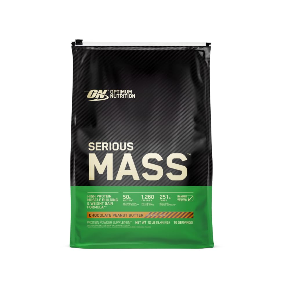 Optimum Nutrition Serious Mass, Weight Gainer Protein Powder, Mass Gainer, Vanilla Flavor, 6 Pound (Packaging May Vary)