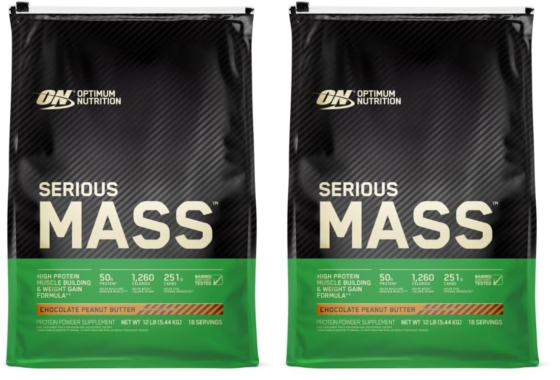 Optimum Nutrition Serious Mass, Weight Gainer Protein Powder, Mass Gainer, Vanilla Flavor, 6 Pound (Packaging May Vary)