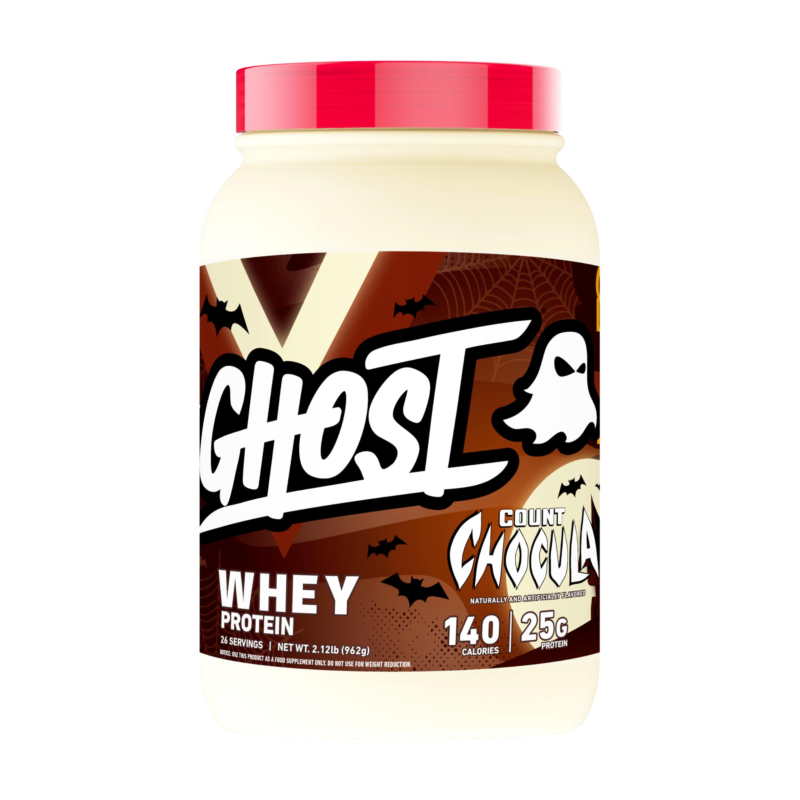 GHOST Whey Protein Powder, Cinnabon - 2LB, 25G Protein Per Serving - Cinnamon Roll Flavor - Whey Protein Isolate, Concentrate & Hydrolyzed Blend - Soy & Gluten Free