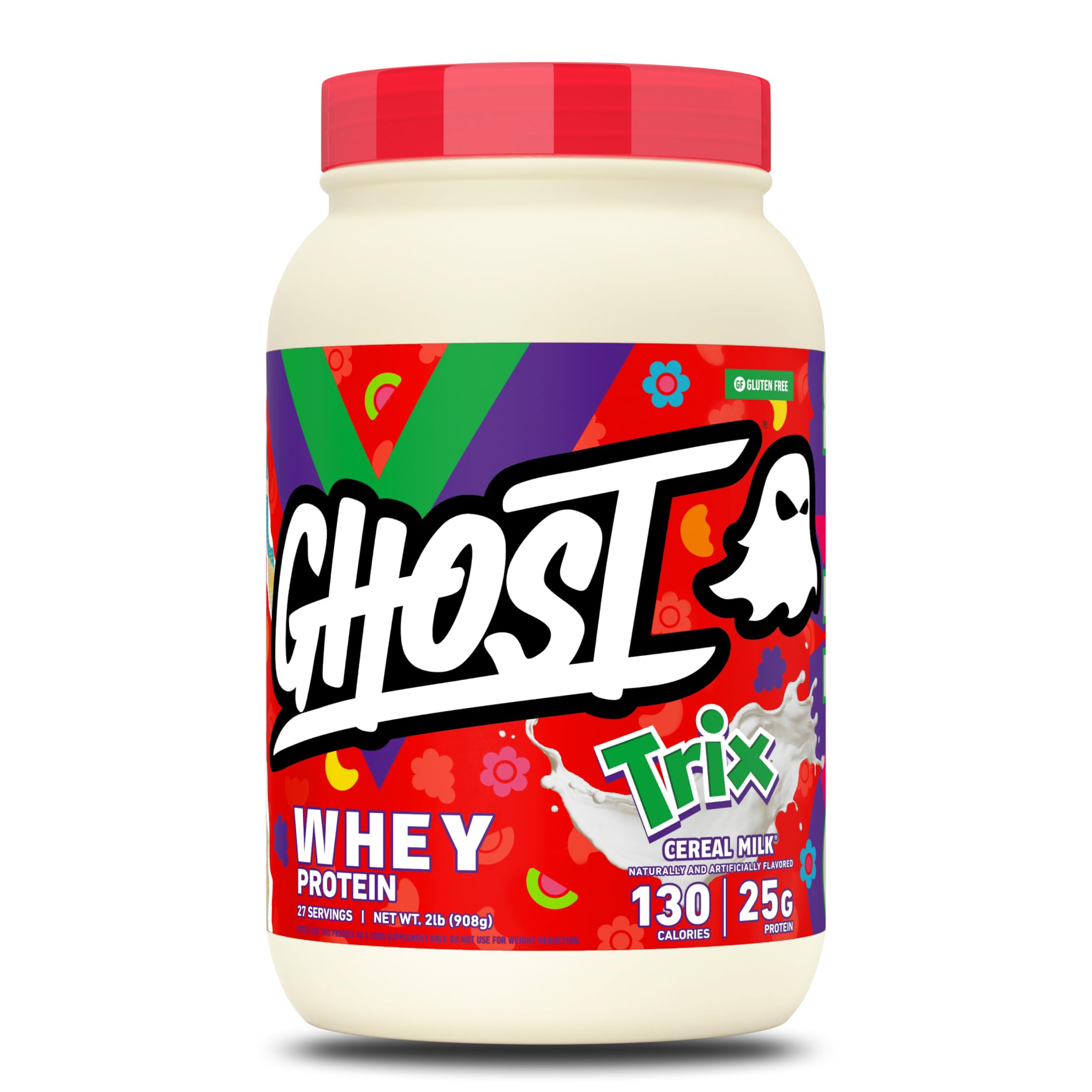 GHOST Whey Protein Powder, Cinnabon - 2LB, 25G Protein Per Serving - Cinnamon Roll Flavor - Whey Protein Isolate, Concentrate & Hydrolyzed Blend - Soy & Gluten Free