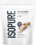 Isopure Zero Carb 100% Pure Whey Isolate Protein Powder, Gluten Free, with Vitamins, Unflavored, 25g Protein Per Serving, 3 Lbs, 47 Servings (Packaging May Vary)