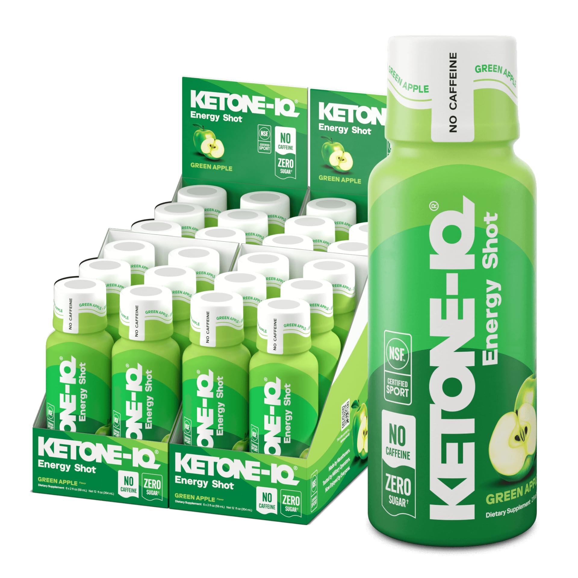Ketone-IQ Caffeine-Free Ketone Supplement Shots – 10g Ketones per Serving, Raspberry Lemonade, 12 Pack