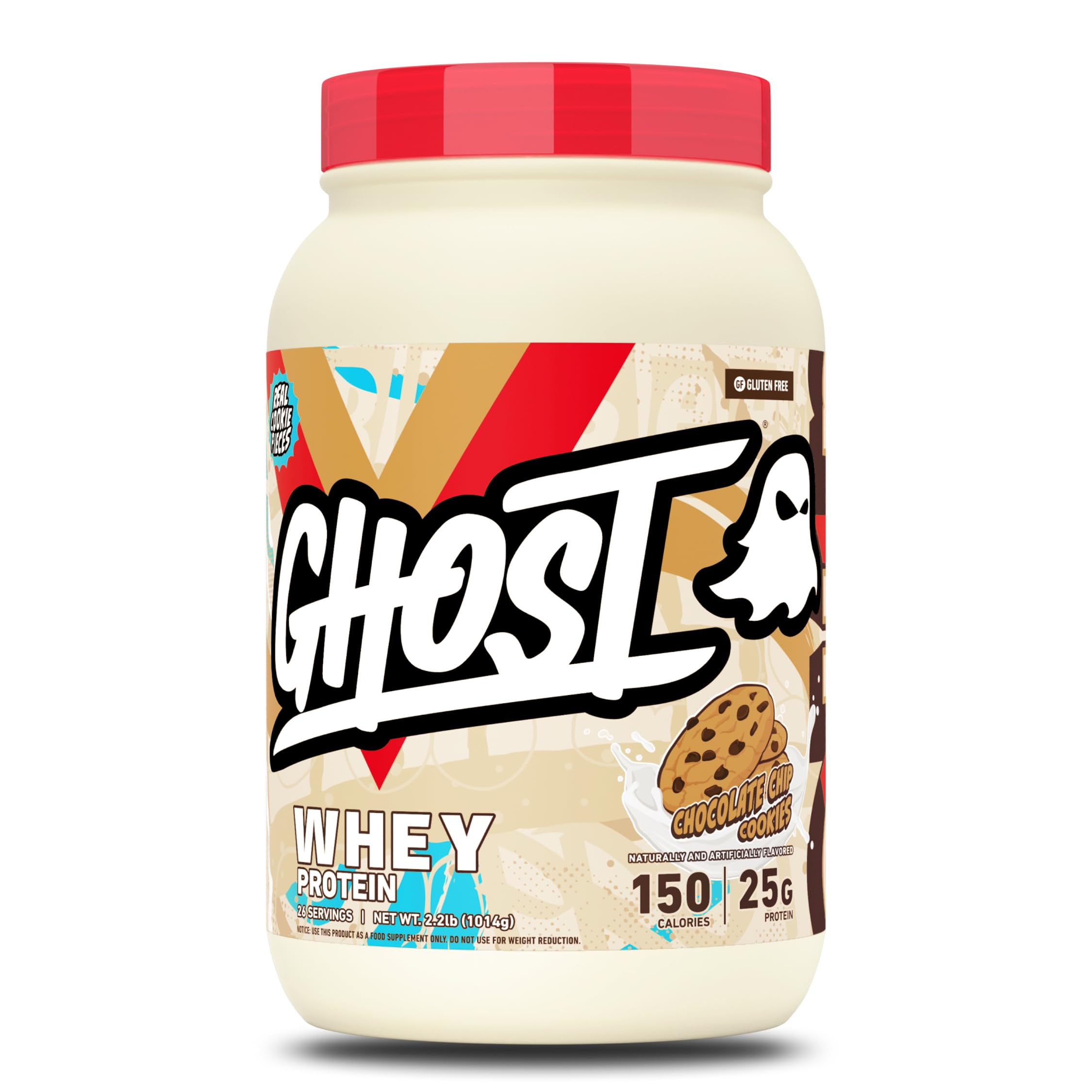 GHOST Whey Protein Powder, Cinnabon - 2LB, 25G Protein Per Serving - Cinnamon Roll Flavor - Whey Protein Isolate, Concentrate & Hydrolyzed Blend - Soy & Gluten Free