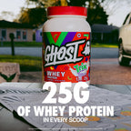 GHOST Whey Protein Powder, Cinnabon - 2LB, 25G Protein Per Serving - Cinnamon Roll Flavor - Whey Protein Isolate, Concentrate & Hydrolyzed Blend - Soy & Gluten Free